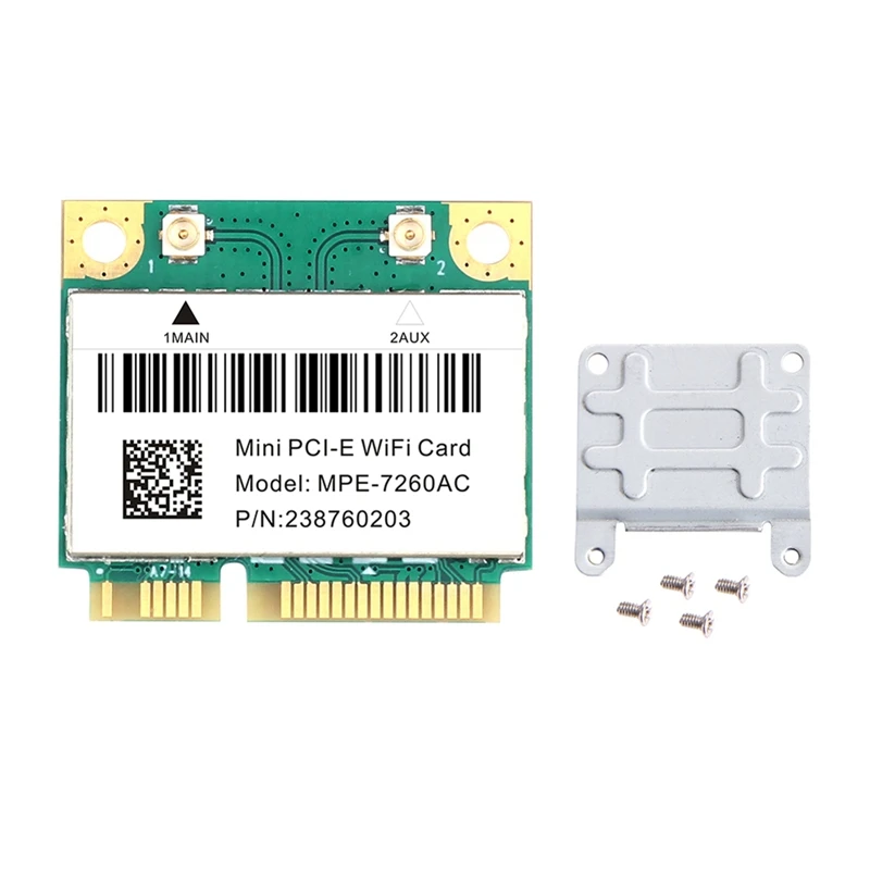 

WIFI5 MPE-7260AC Wireless Mini PCI-E Wifi Card Bluetooth 4.0 802.11AC 2.4G/5Ghz Wlan Network Card Adapter For Win7/8/10
