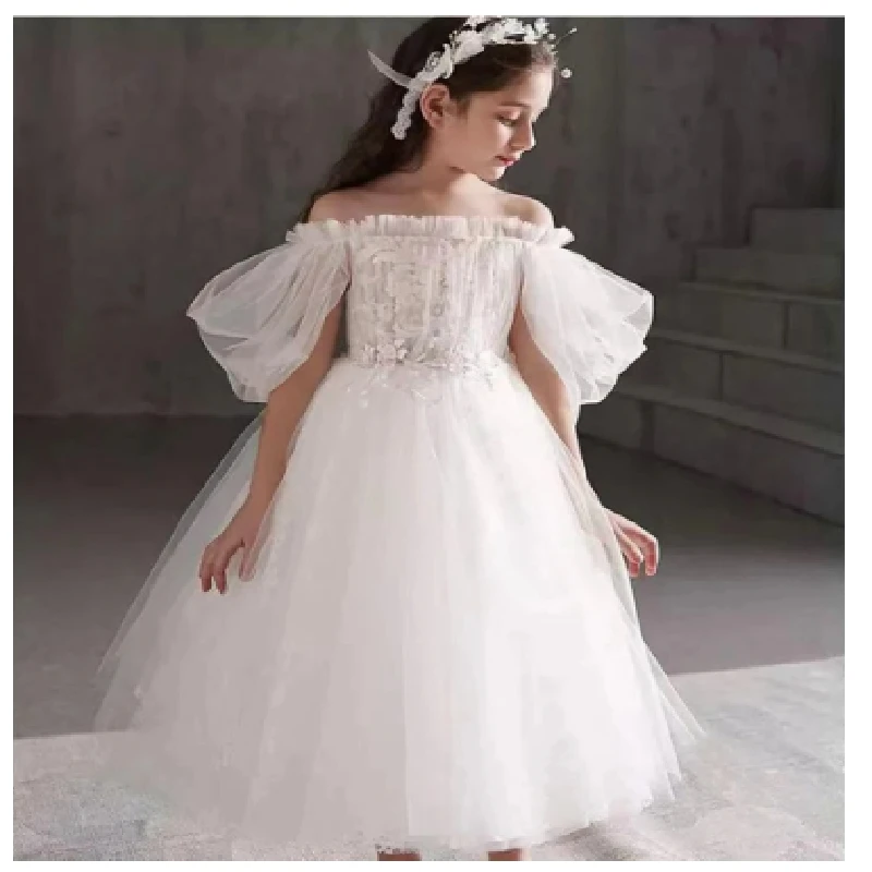 

Цветочные платья для девочек на свадьбу Принцесса длиной до пола из тюля для первого причастия вечерние подарки на день рождения