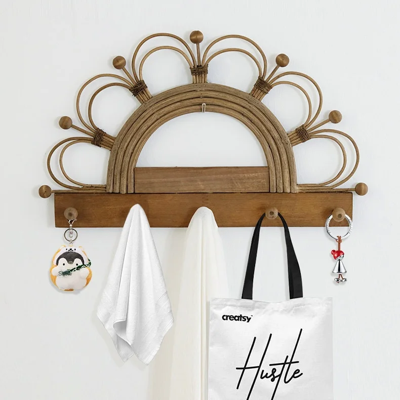 

Craftsmanship Log Creative Multifunctional Hook Porch Entrance Storage Hook Home Clothes Rattan Hook