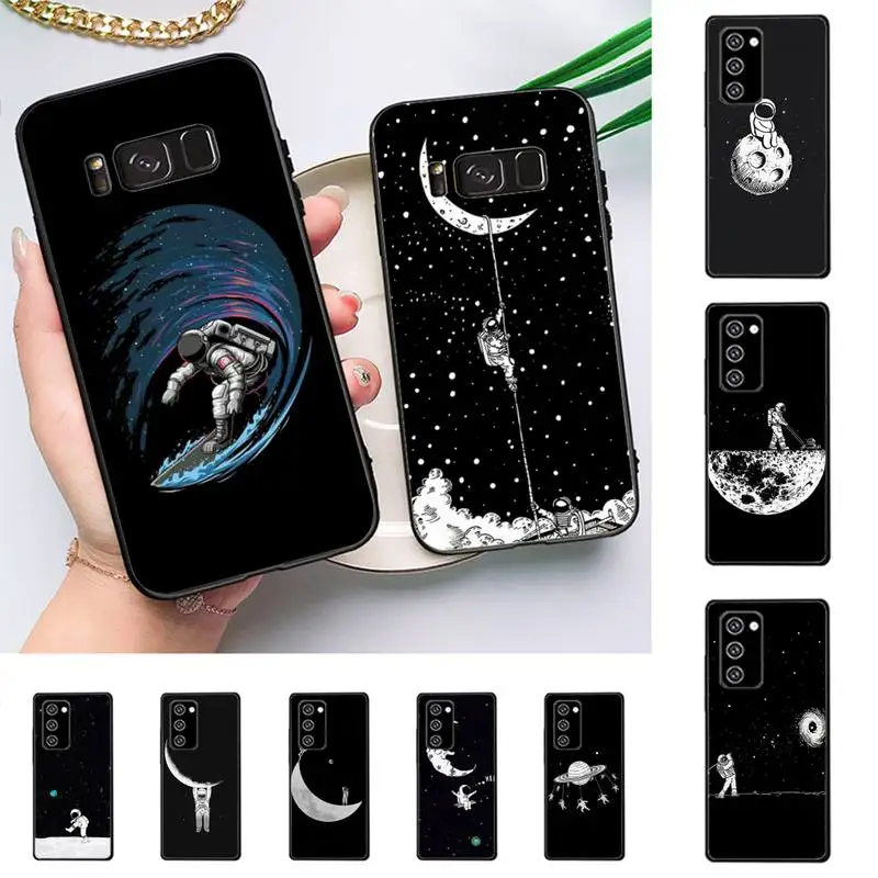 

Moon Astronaut Phone Case for Samsung Note 5 7 8 9 10 20 pro plus lite ultra A21 12 72