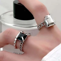 fashion silver korean style open rings punk hip hop retro women finger ring broken heart rings joint rings
