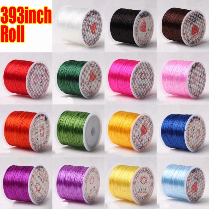 

1mm 393inch/Roll Strong Elastic Crystal Beading Cord for Bracelets Stretch Thread String Necklace DIY Jewelry Making Cords Line