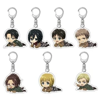 attack on titan keychain 7pcslot acrylic cartoon keyring accessories anime key chain vol 4