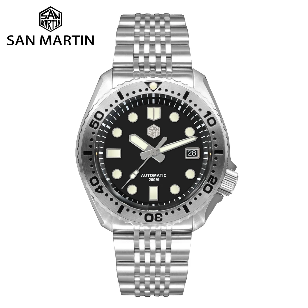 

San Martin Top Brand Sapphire Mirror Luxury Men Diving Watch Abalone NH35 Mechanical Business Men Wristwatches Luminous 20Bar