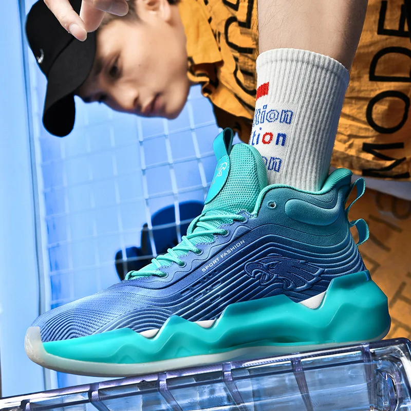 

Cool Men Basketball Shoes Cushioning Non-Slip Wearable Sport Trend Shoes Gym Training Athletic Unisex Basketball Sneakers