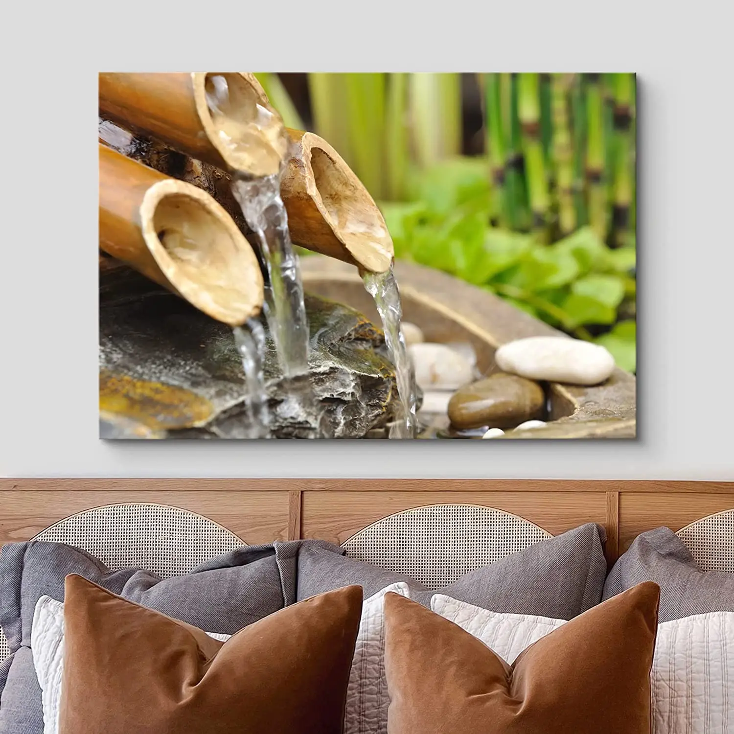 

Zen Green Bamboo Flower Massage Stone Spa Jungle Nature Posters Canvas Wall Art Pictures Home Decor Paintings Room Decorations
