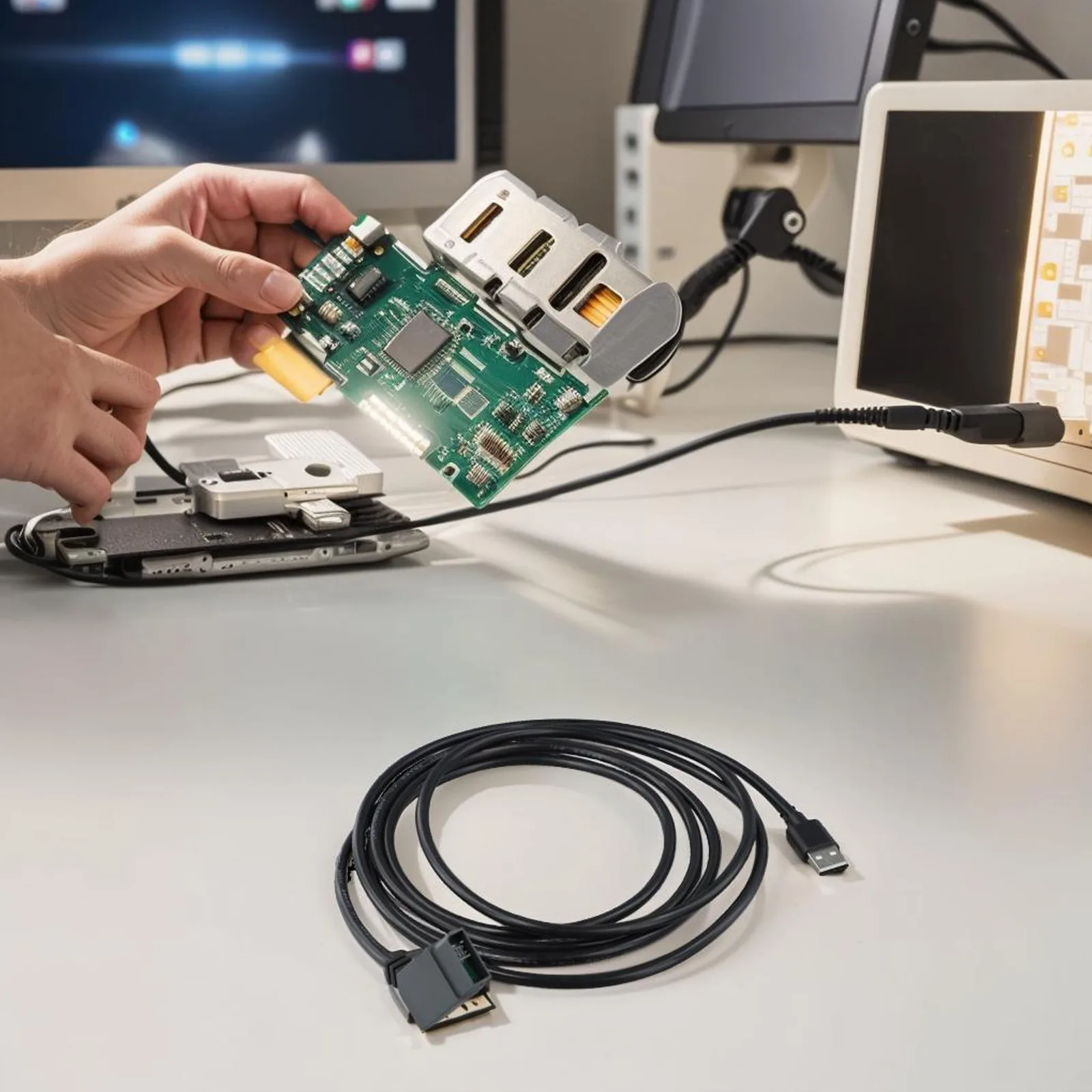 Фото Кабель USB-C для программирования и мониторинга ПЛК Siemens LOGO! (6ED1) – надежный коммуникационный контроллер №3