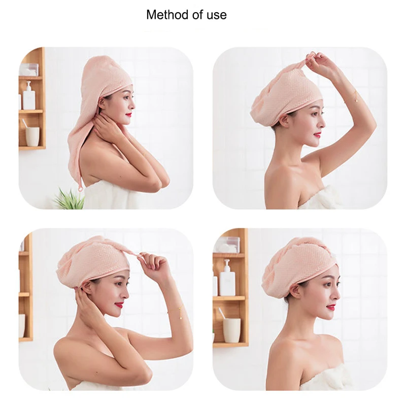 

Double Layer Coral Velvet Hair Twist Bath Bologue Water Absorption Thickening Dry Hair Cap Hair Wrap