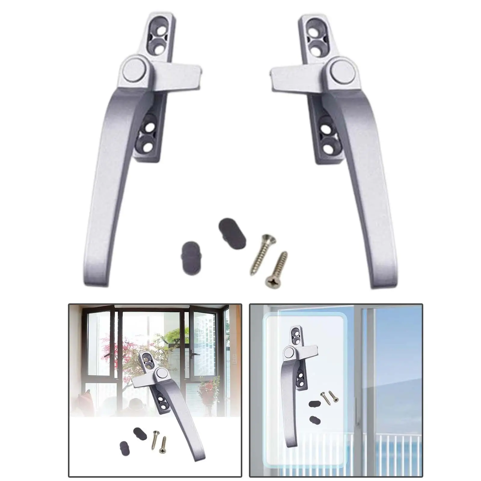 

Universal Window Handles Aluminum Alloy Door Handle Replacement Casement Locking Handle for Double Glazing Door