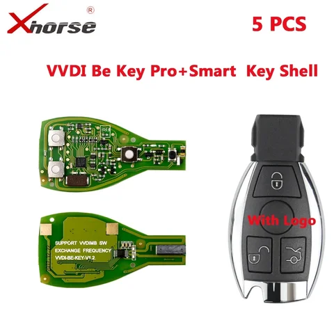 Xhorse VVDI BE Key Pro улучшенная версия для Mercedes Benz Smart Key Shell 3 кнопки с логотипом