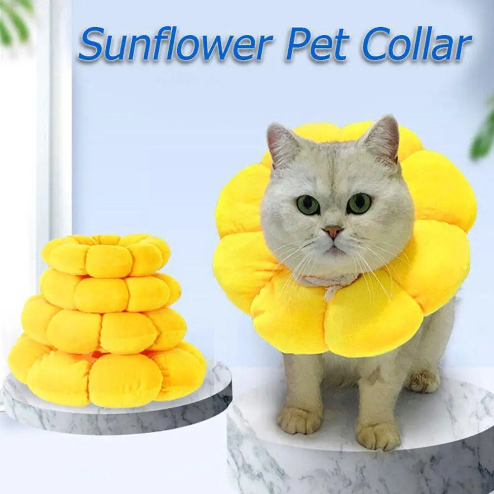 

Защитный ошейник для домашних животных, мягкая конусная рана для собак и кошек, восстанавливающая форму подсолнуха, W9Q8