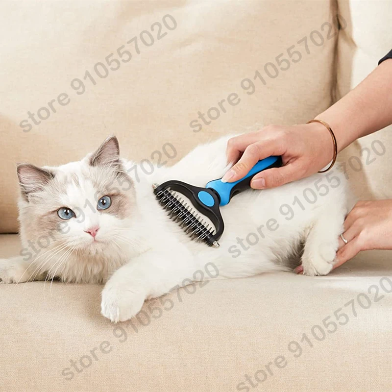 

Hair Removal Comb for Dogs Cat Detangler Fur Trimming Dematting Brush Grooming Tool For matted Long Hair Curly Pet