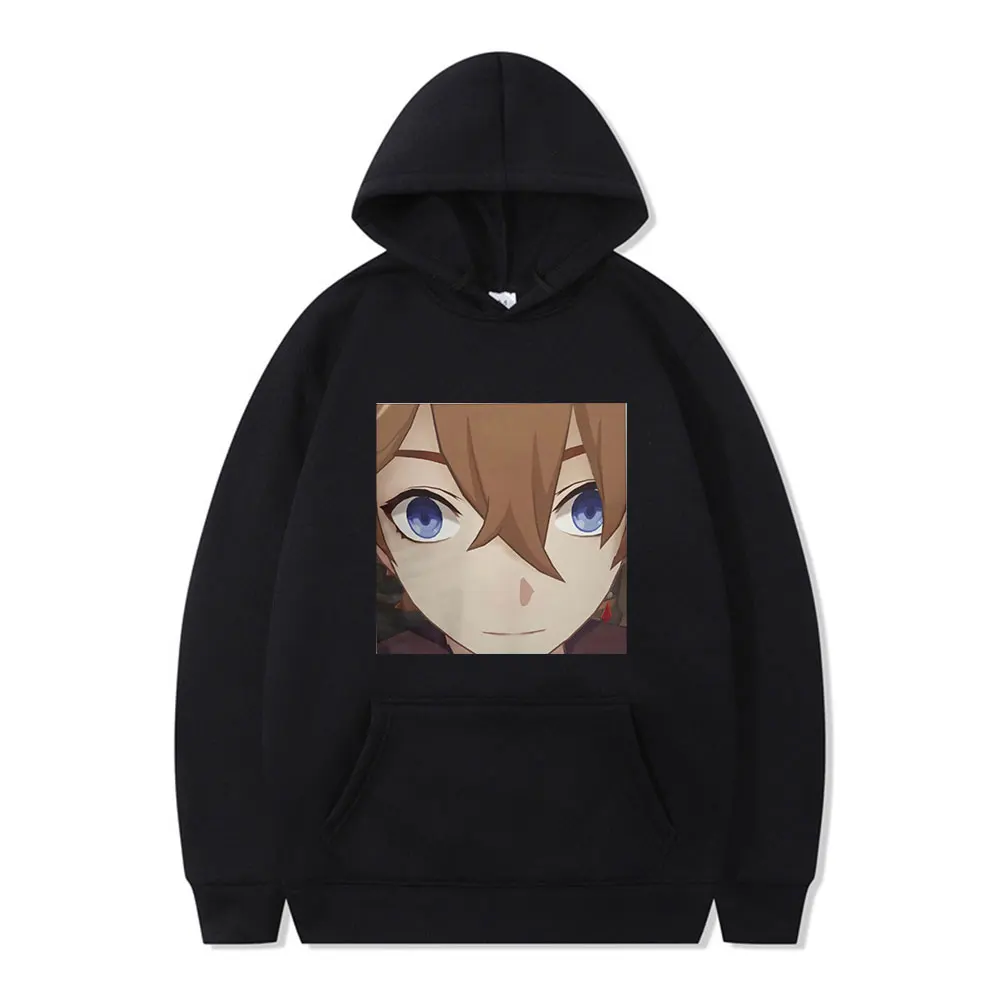 

Anime Tartaglia Face Meme Genshin Impact Game Classic Comic Print Winter Long Sleeve Thick Loose Casual Comfortable Men Hoodie
