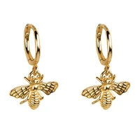 new bohemia goldsilver color little bee drop earrings for women fashion jewelry insect pendientes female party gift earring