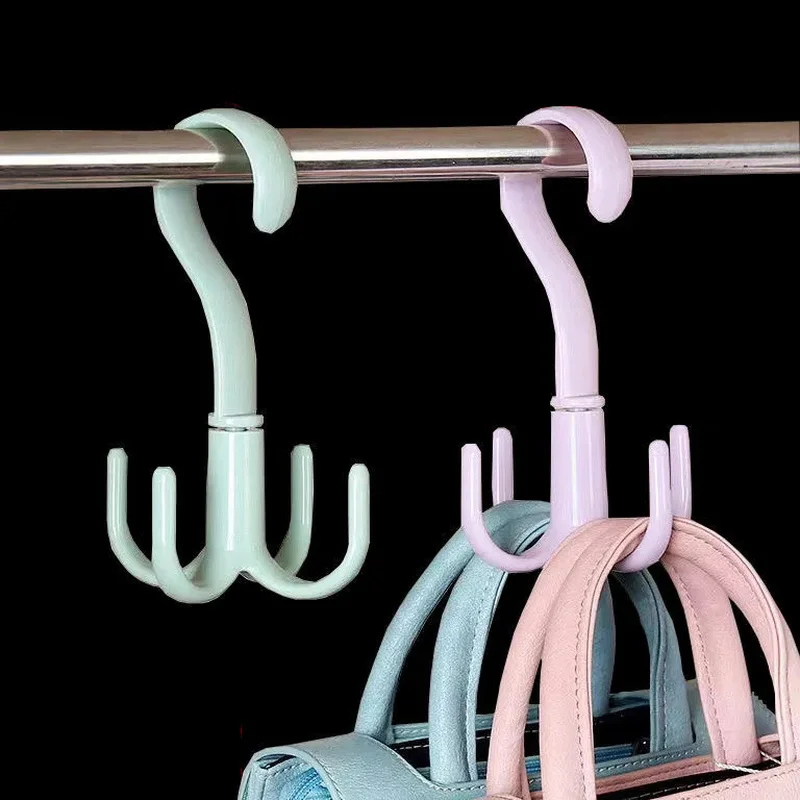 360° Rotatable Hanger Hooks Space Saving Wardrobe Bag Rack Organizer Holder for Closet Scarf Belt Shoes Hanging Storage Hooks