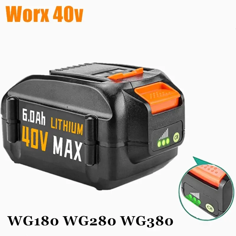 1-2 упаковки 40 В WA3580 литиевая батарея для Worx 6000 мАч WG180 WG280 WG380 WG580 газонокосилка