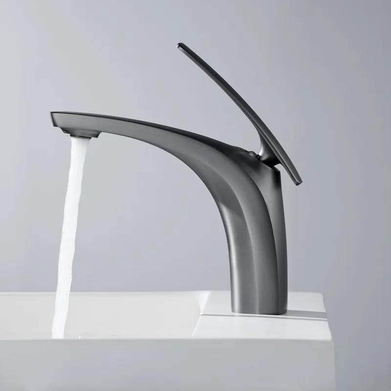 

Gun Gray Brushed Gold Black Basin Faucet High-end Personality Basin Wash Basin Faucet