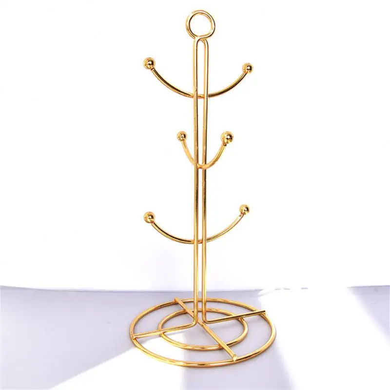 

1pc cup holder Simple and elegant Creative vacuum plating tree shape 4-layer coffee hanger rack househould Storage rack