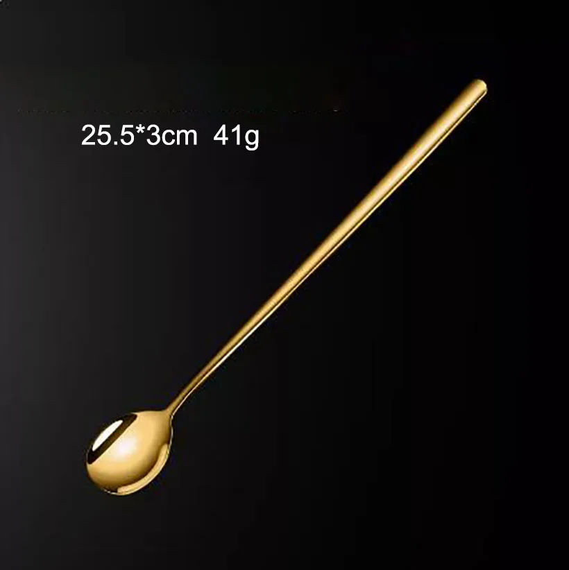 

Free Shipping 3pcs Golden Tea Spoons Stainless Steel Coffee spoon For Fruit Spice Restaurant Bar Kitchen