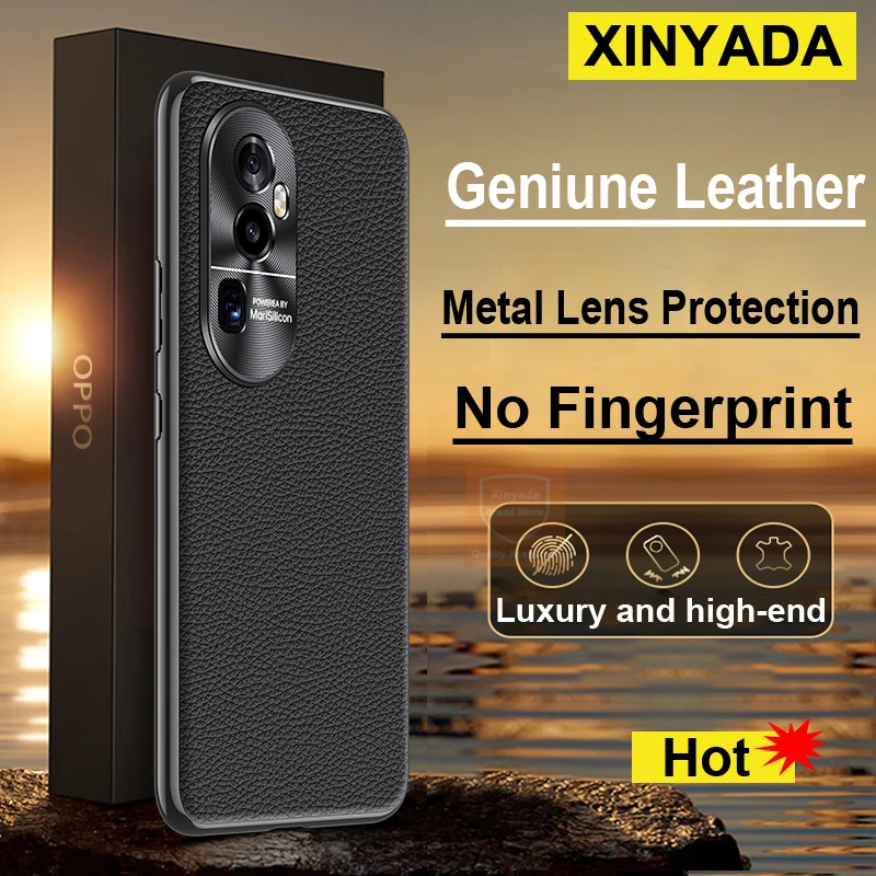 

Real Cow Geniune Leather Phone Case For Oppo Reno 10 Pro Plus Corium Soft Case For Oppo Reno10 Pro Back Cover Bumper