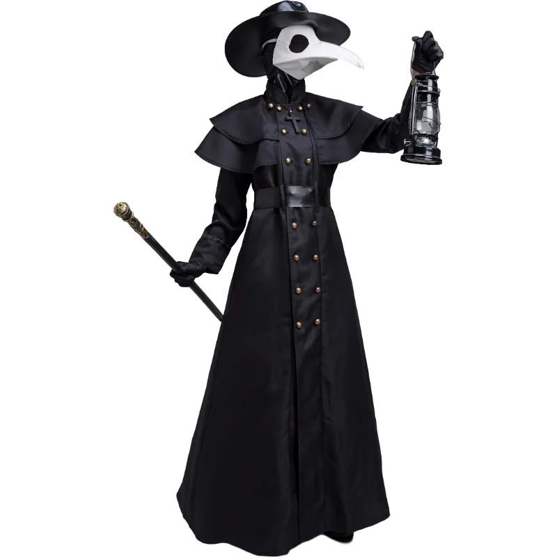 

Plague Doctor Christ Costumes Men Monk Cosplay Mask Steampunk Robe Priest Horror Wizard Halloween Witch Women