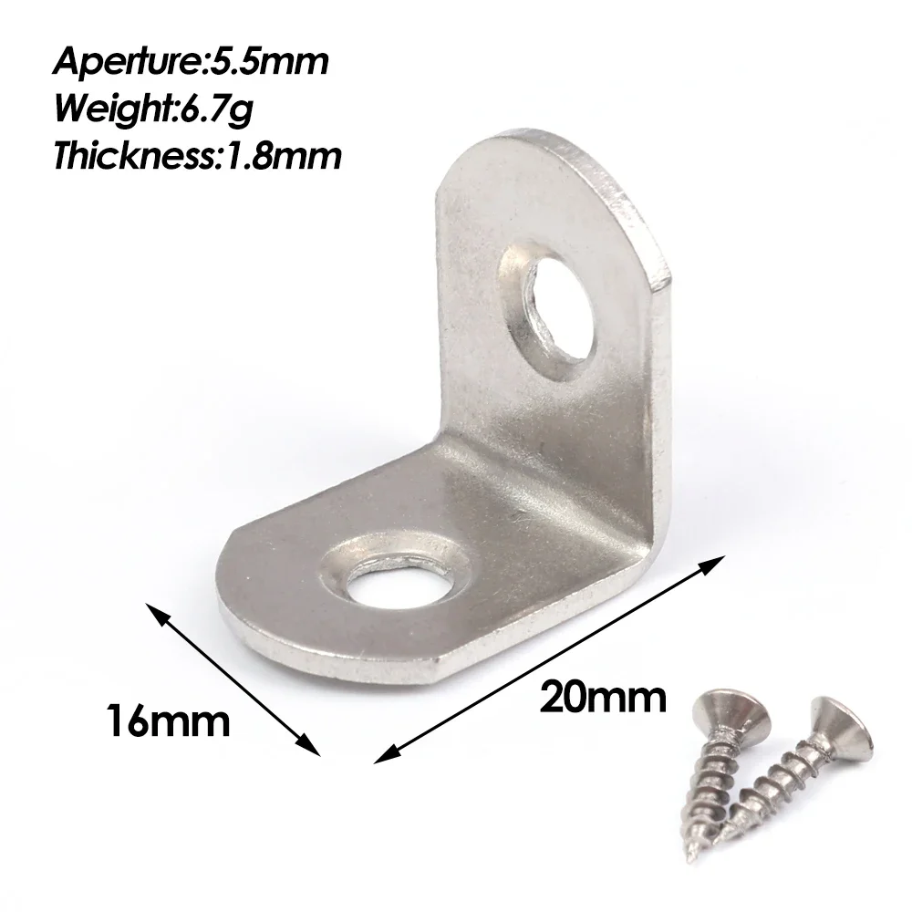 Угловые кронштейны из нержавеющей стали под углом 90 градусов с винтами, L-образный шарнирный кронштейн, быстрое крепление для мебели