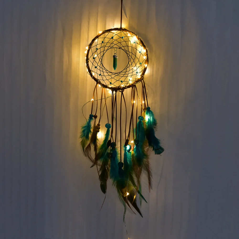 

Dream Catcher With New Golden Years Lights Creative Natural Broken Tree Of Life Feather Room Ornaments Dreamcatcher Home Decor