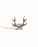 sweet and lovely jeweled elk design jewelry with silver antler ring female