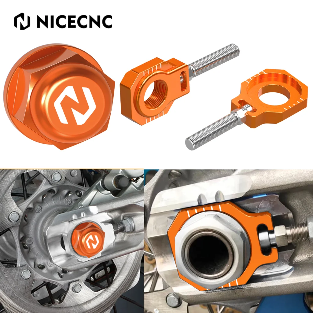 

For KTM 150-500 200 250 300 350 400 EXC EXCF XCW 2024 XC SX XCF SXF 23-24 M22 x P1.5 Rear Axle Nut Axle Blocks Chain Adjuster