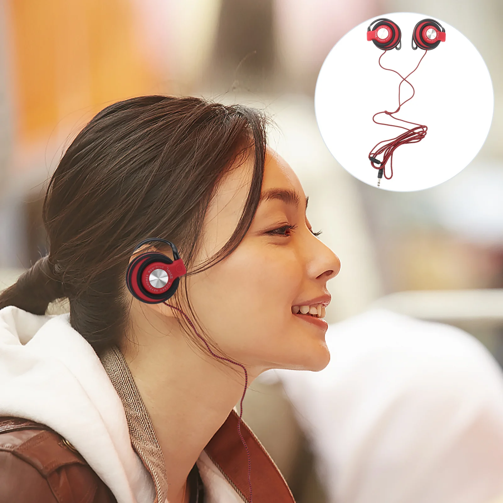 

Headphones Ear Wired Earphones Clipearhook Hooks Hookbass Earbuds Type Stereo Driven Headset Earphone Earbud Lightweight Noise