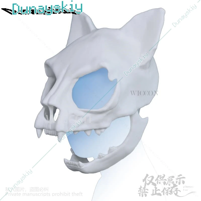 Пушистый костюм животного череп кошки кигуруми реквизит 3D принт голова меховой