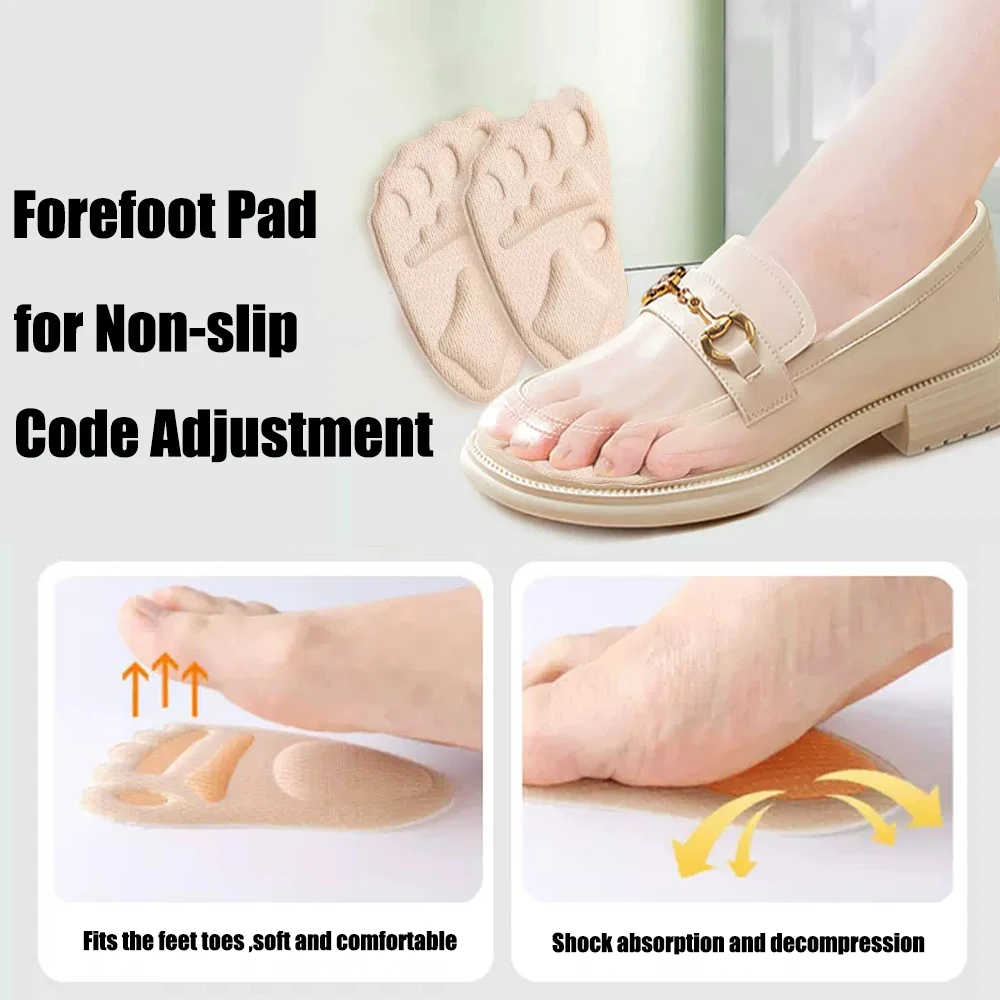 Forefoot Pads for Women High Heel Sandals Insert Anti-Slip Pain Relief Foot Toe Pad Half Yard Insoles for Shoes Size Reducer