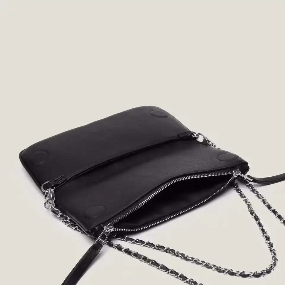 

Fashion Real Leather Zipper Handbag and Purse for Women 2022 Vintage Solid Crossbody Bag Chains Spain Tassel Messenger Handbag