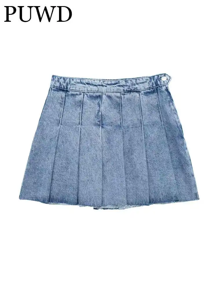 

Женская джинсовая юбка на пуговицах, с высокой талией