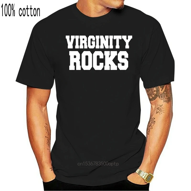 

Man Clothing Men Tshirt Short Sleeve Virginity Rocks Shirt Slim Fit T Shirt Tee Tops Women t-shirt
