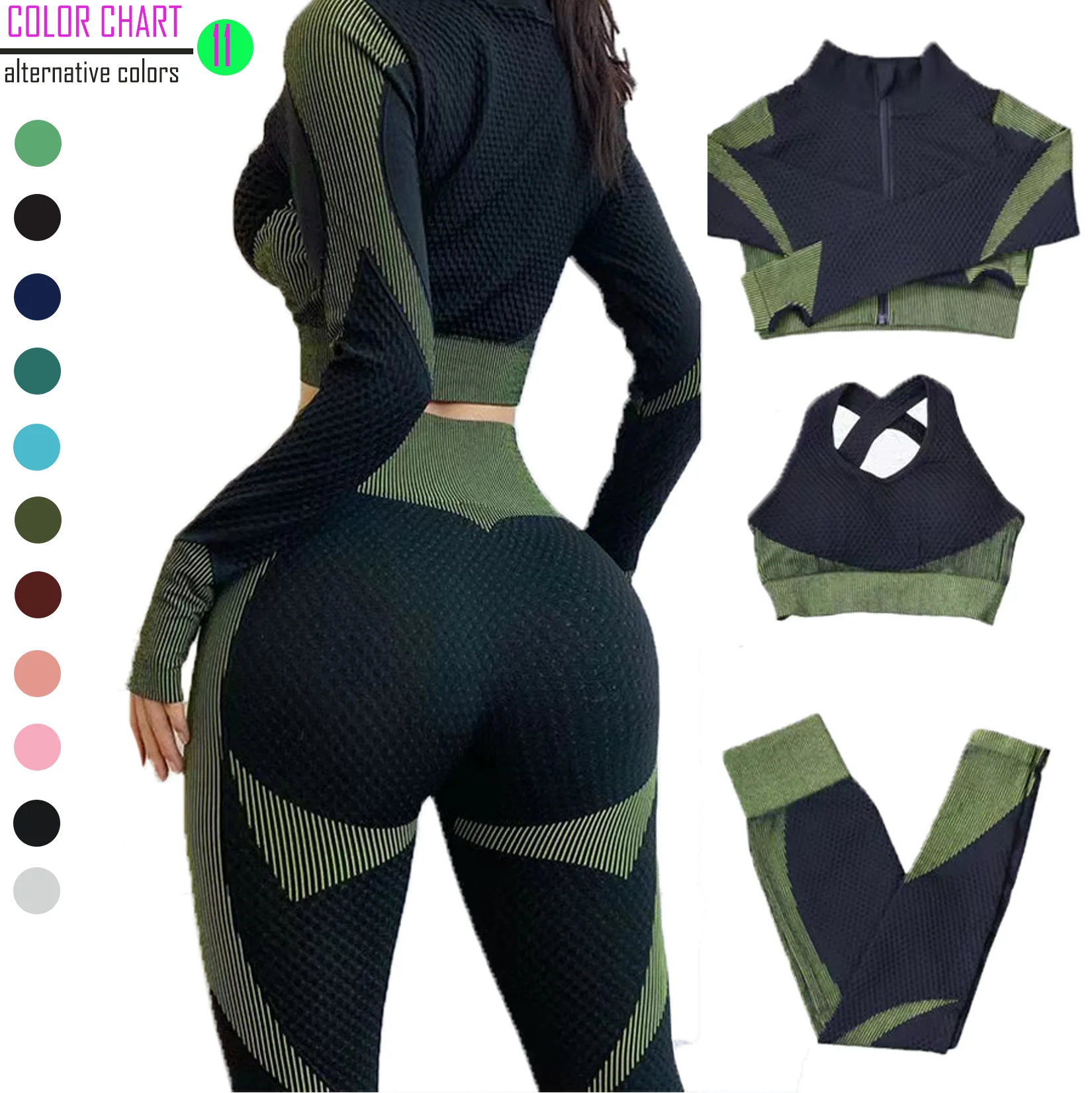 

Yoga Set Seamless Sportswear Yoga suit Fitness Clothing gym Sports Suits Workout Running Clothes legging sets for women 2 piece