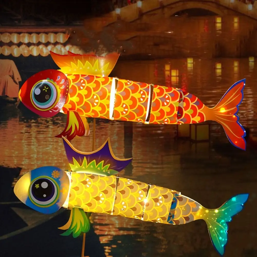 

Paper Fish Lantern Traditional Fish Shaped Koi-fish Designs Goldfish Lantern Multicolor Handmade DIY