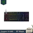 Новейшая механическая клавиатура Razer Huntsman Tournament Edition 87 клавиш RGB Проводная клавиатура с подсветкой линейный оптический переключатель для игр