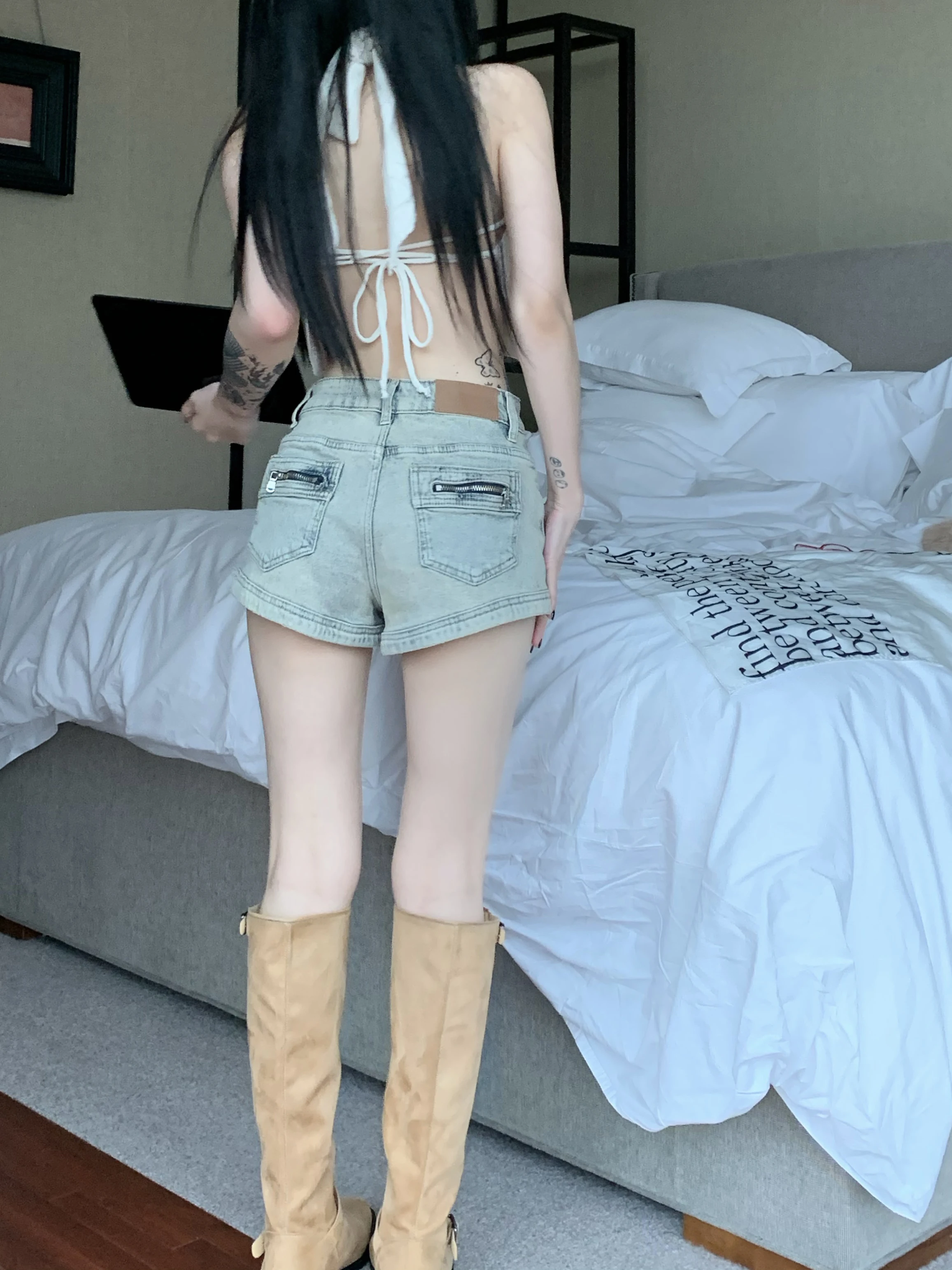 Women Jeans  High Waist  American Fashion Harajuku StreetwearJean Female Summer Vintage Trouser Straight Baggy Denim Pants