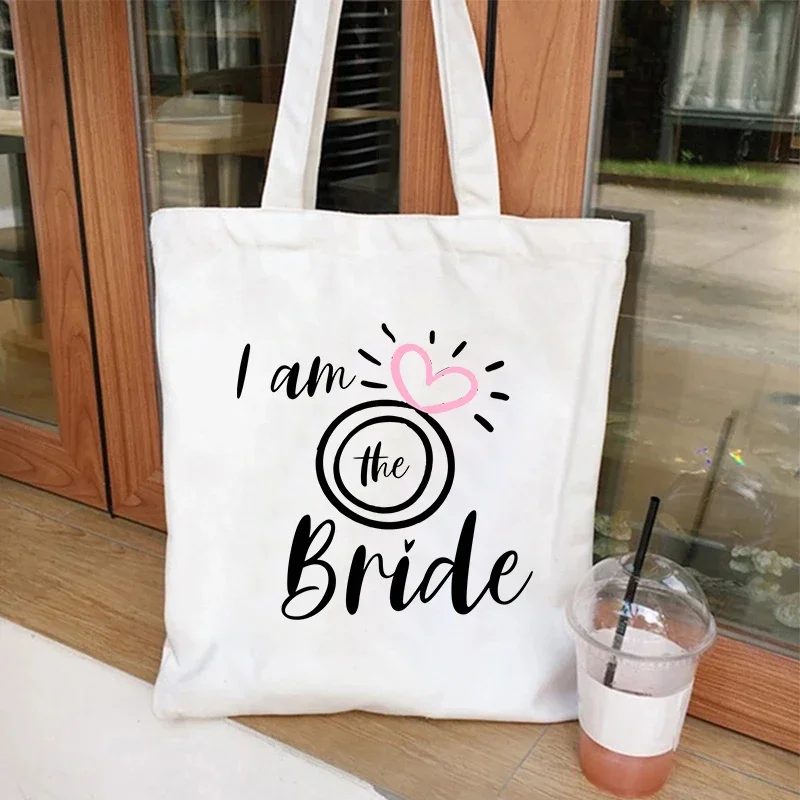 Ручная сумка для невесты женская свадебного душа свадебная сумка-тоут холщовая