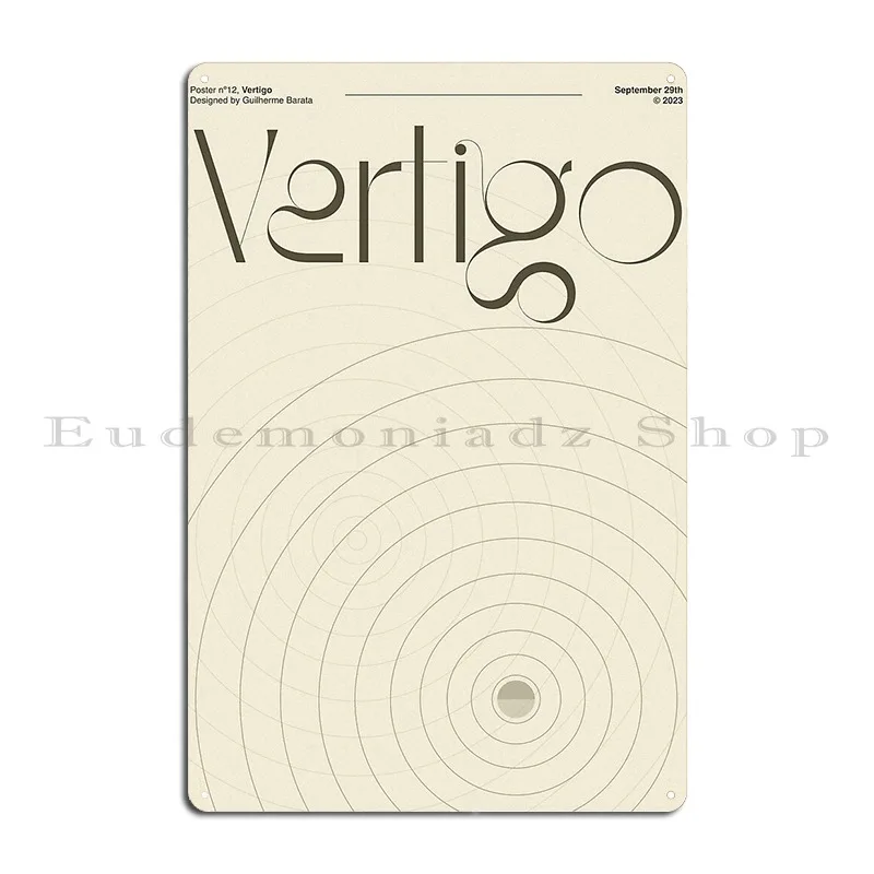 Плакат N%C2% Ba12 Vertigo Guilhermebarata металлическая табличка дизайн для кинотеатра гостиной