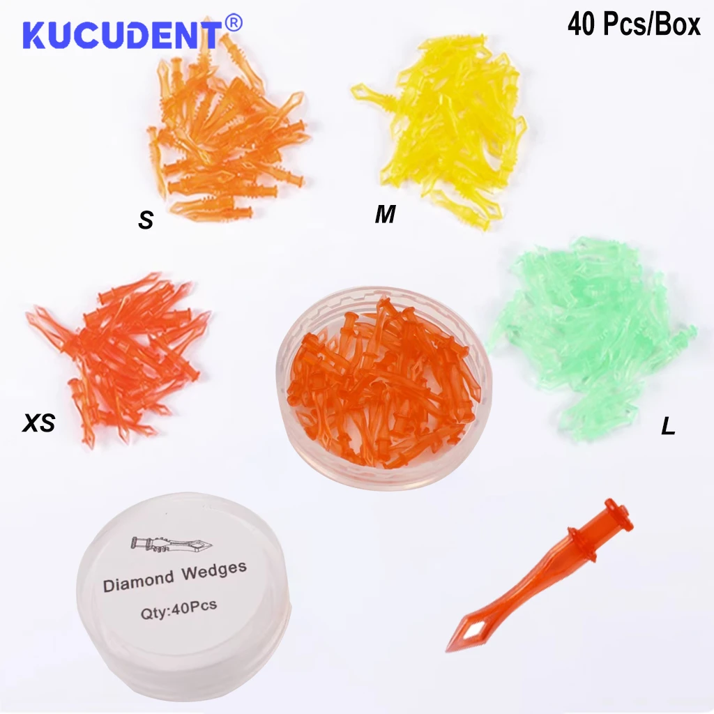 1Box Dental Diamond Wedges Одноразовые пластиковые стоматологические клинья межзубные зубы