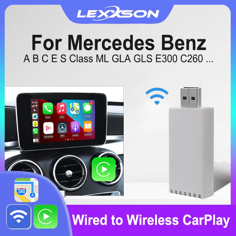 

LEXXSON 4.0 Wireless CarPlay Adapter for Benz A B C E S Class ML GLA GLC GLK CLA GLE CLS AMG Car Accessories Bluetooth Dongle