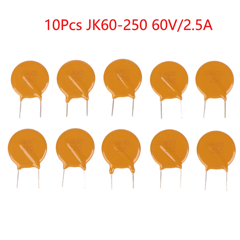 

10 шт. 30*20 мм сбрасываемый предохранитель 60 в 2,5 А полимерный самовосстанавливающийся PPTC PTC DIP JK60 JK60-250