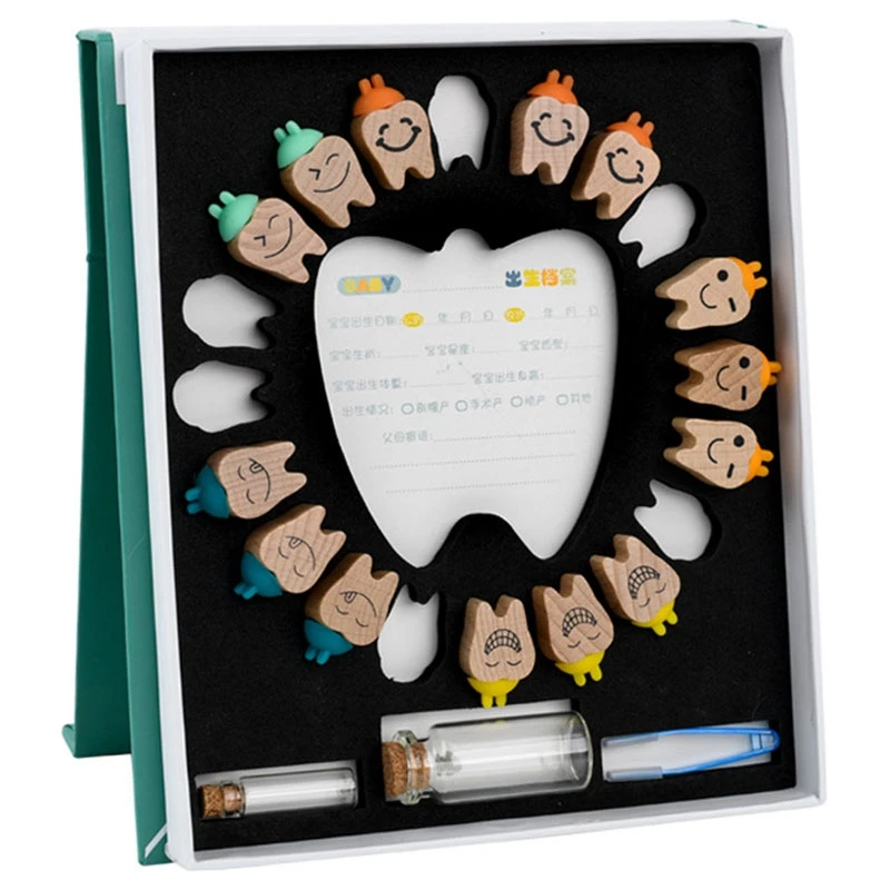 Деревянная коробка для детских зубов органайзер молочных коллекция хранения