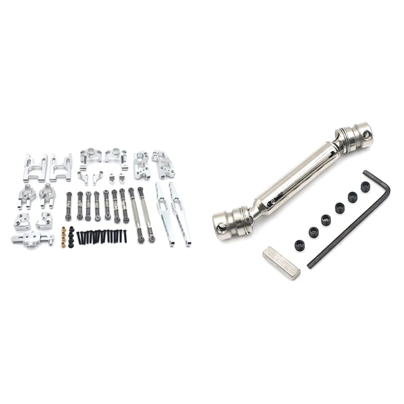 

2 Set RC Car Part: 1 Set Front And Rear Shock Absorbers & 1 Set Rear Universal Drive Shaft Transmission Shaft