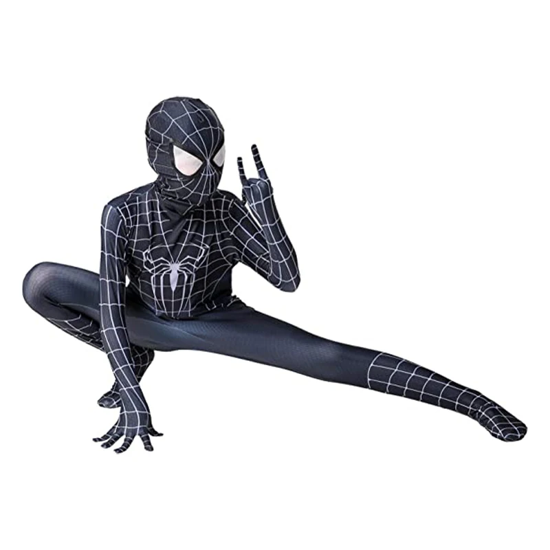 Черный костюм Человека-паука Человек-паук 3 яда черный косплей зентай боди