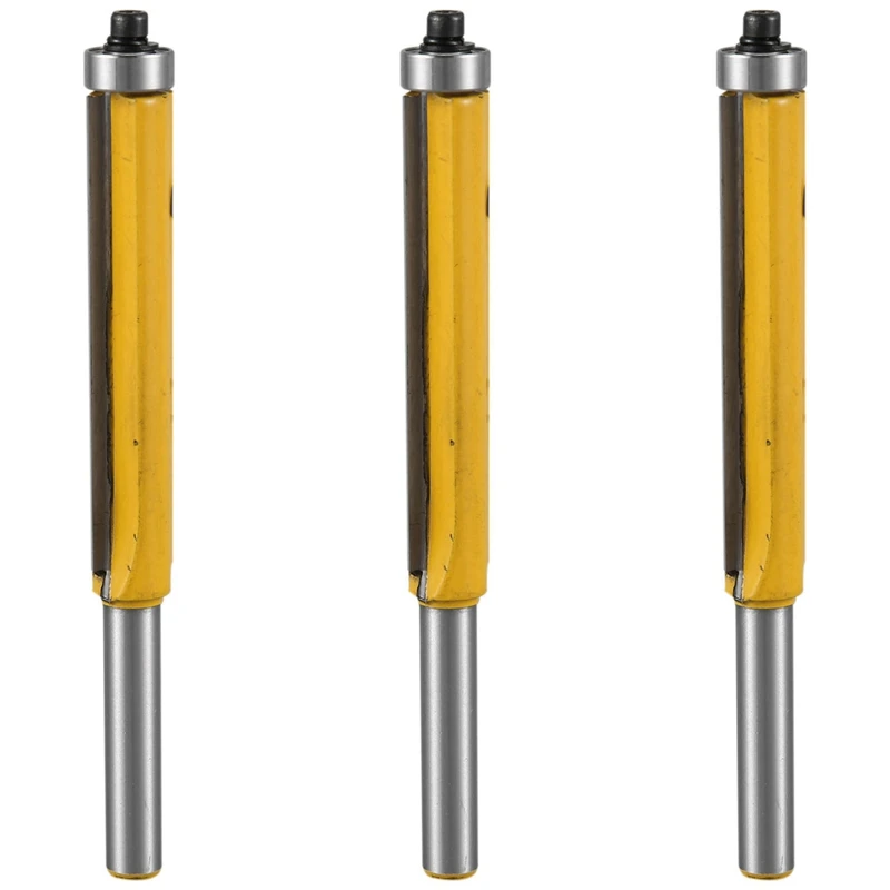 

Promotion! 3X 2 Inch Height Extra Long Flush Trim Router Bit 1/4 Inch X 3/8 Inch Woodworking Milling Cutter For Wood DIY Tool