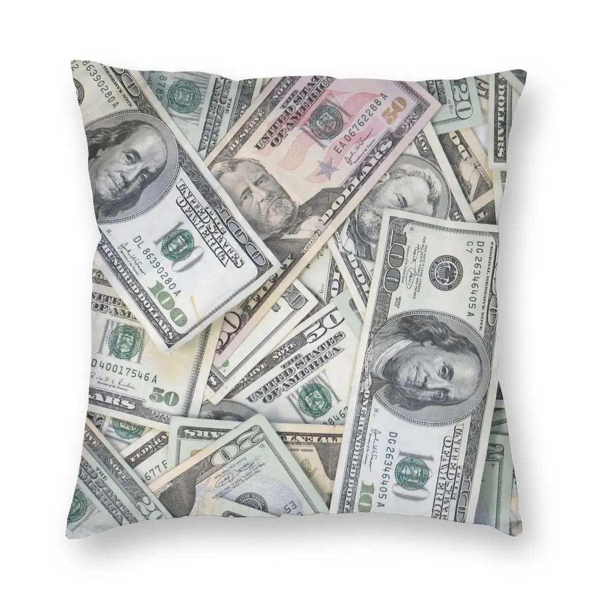 

100 Dollars Banknotes Pillowcase Printed Polyester Cushion Cover Gift Pillow Case Cover Bedroom Wholesale 45X45cm