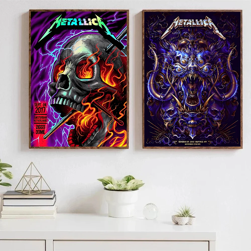 Band M-METALLICA Poster Stickers Art Wall Murals Decor Game Room Gifts HD Painting